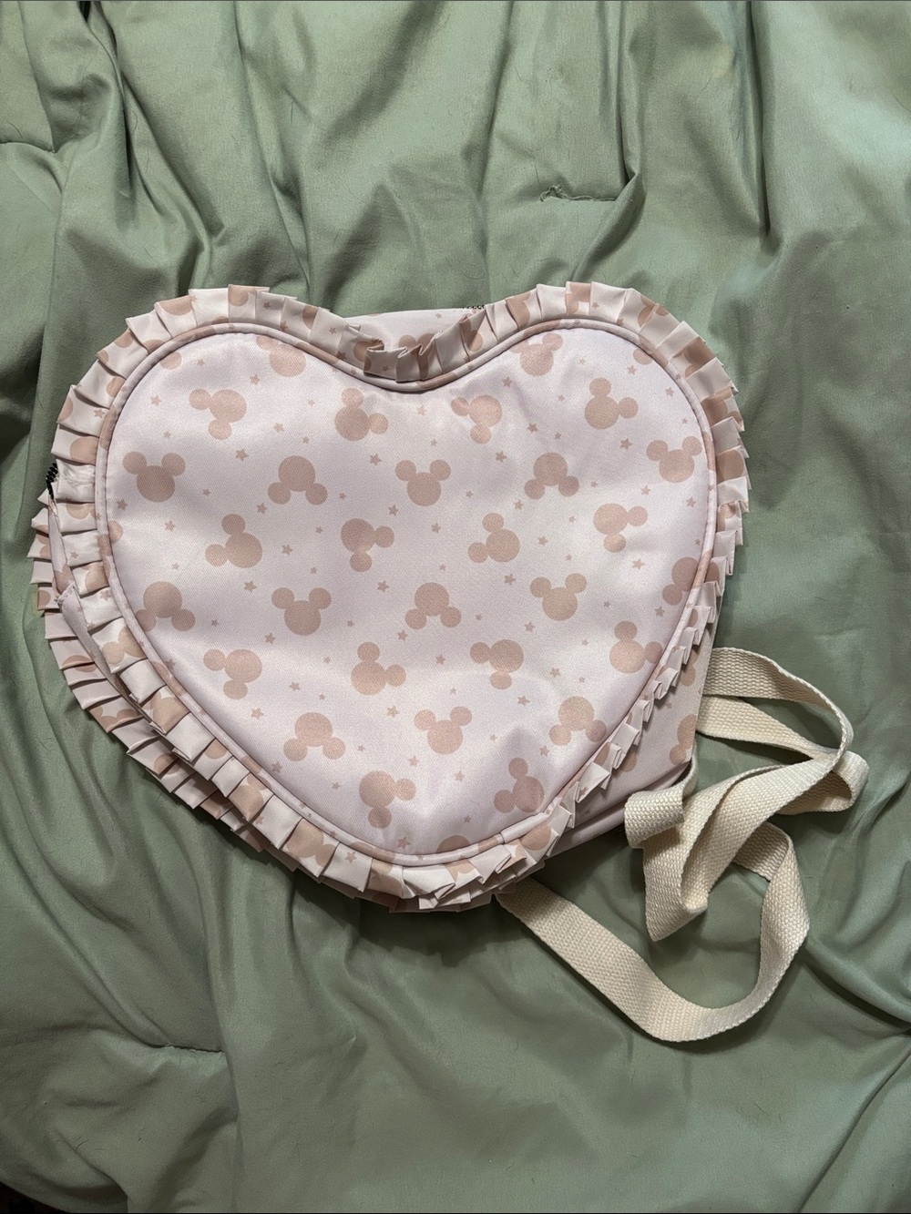 Heart-Shaped Pink Mickey Print Backpack
